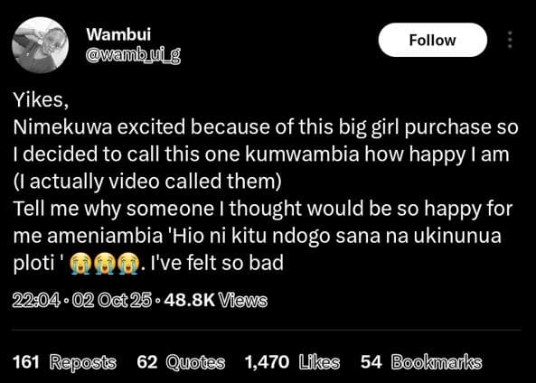 Wambui wambui_g follow yikes, nimekuwa excited because of this big girl purchase