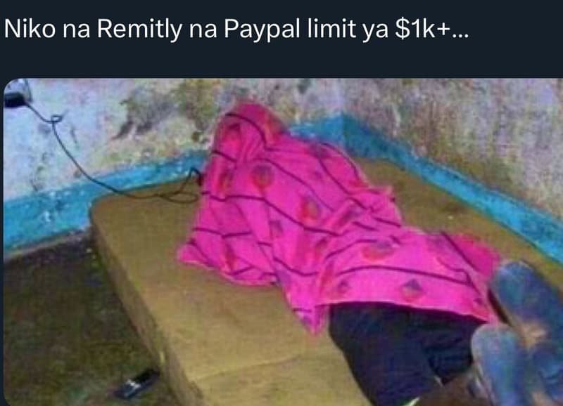 Niko na remitly na paypal limit ya ik .