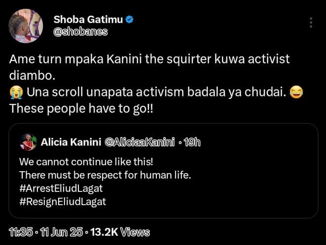 Shoba gatimu shobanes ame turn mpaka kanini the squirter kuwa activist diambo un