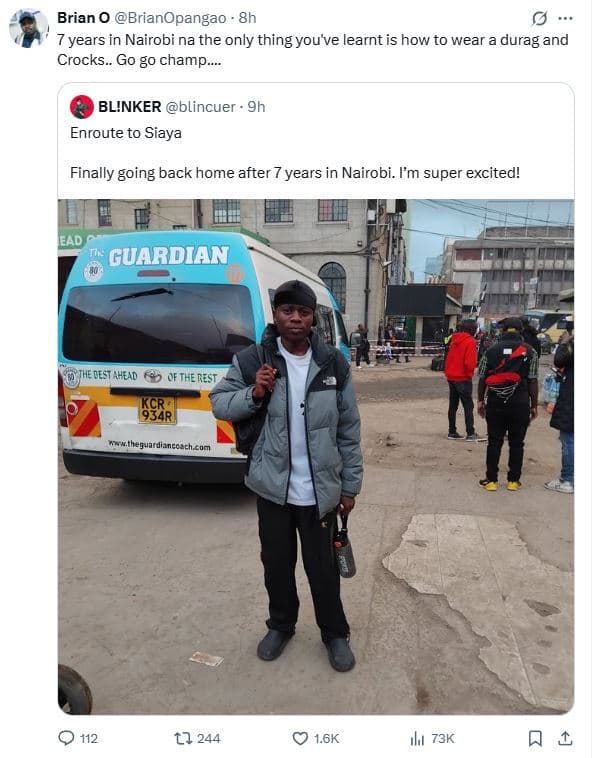 Brian 0 brianopangao 8h years in nairobi na the only thing you've learnt is how