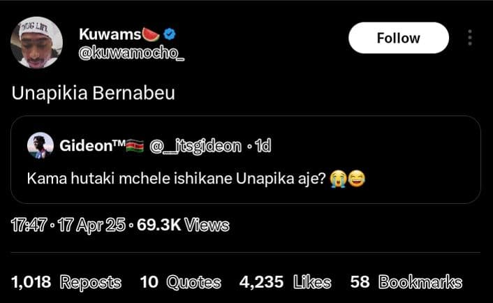 Inue lin kuwams kuwamocho_ follow unapikia bernabeu gideon m fisgideon 1d kama h