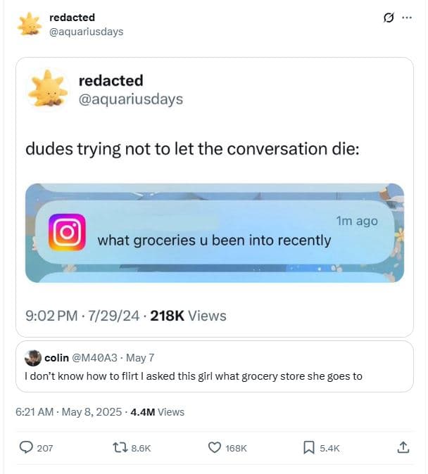 Redacted aquariusdays redacted aquariusdays dudes trying not to let the conversa