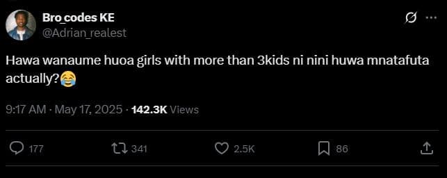 Bro_codes ke adrian realest hawa wanaume huoa girls with more than 3kids ni nini
