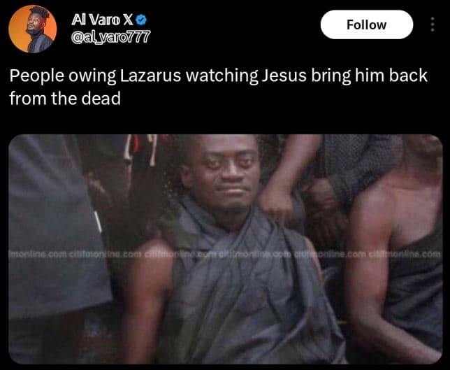 Al varo x al yaro777 follow people owing lazarus watching jesus bring him back f