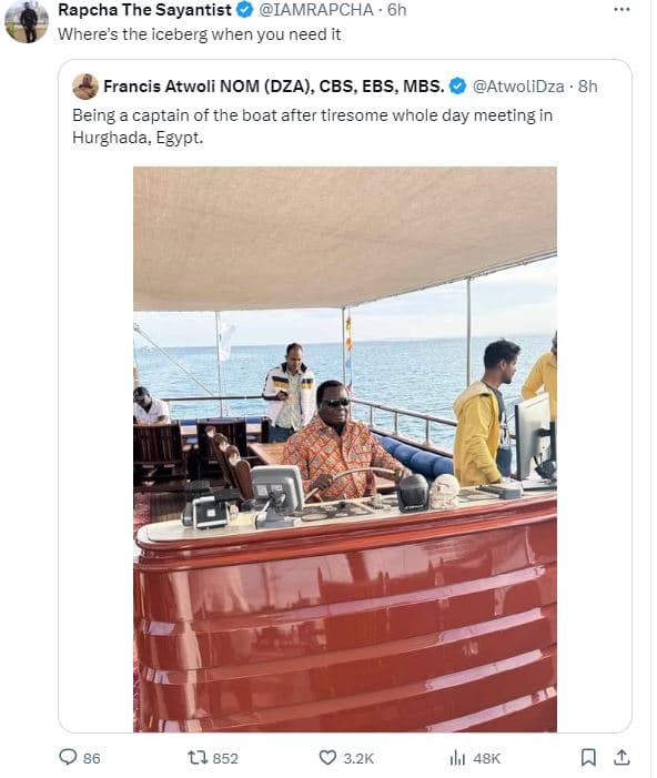 Rapcha the sayantist iamrapcha where the iceberg when you need it francis atwoli