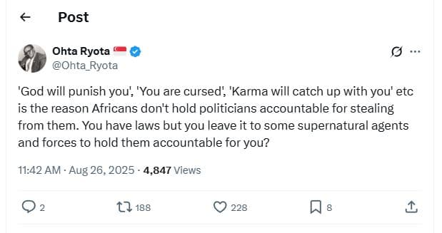 Post ohta ryota ohta_ryota 'god will punish you' 'you are cursed 'karma will cat