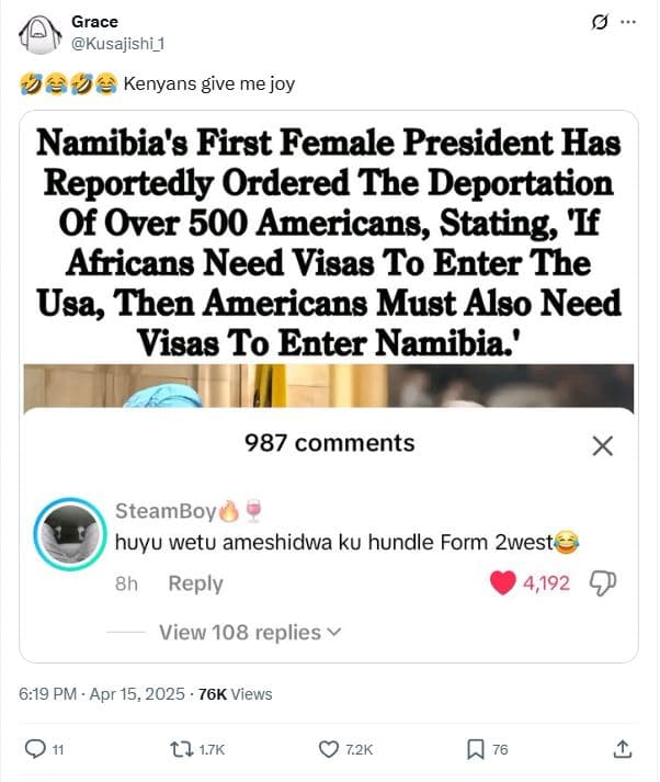 Grace kusajishi 1 95i2 kenyans give me joy namibia's first female president has