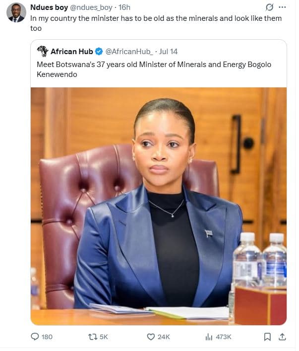 Ndues boy ndues_boy 16h in my country the minister has to be old as the minerals