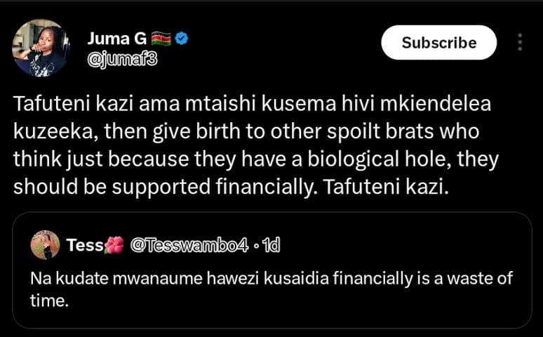 Juma g jumaf3 subscribe tafuteni kazi ama mtaishi kusema hivi mkiendelea kuzeeka