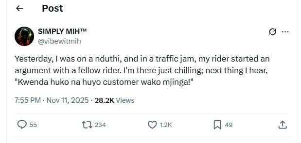 Post simply mihtm vibewitmih yesterday was on a nduthi, and in a traffic jam my