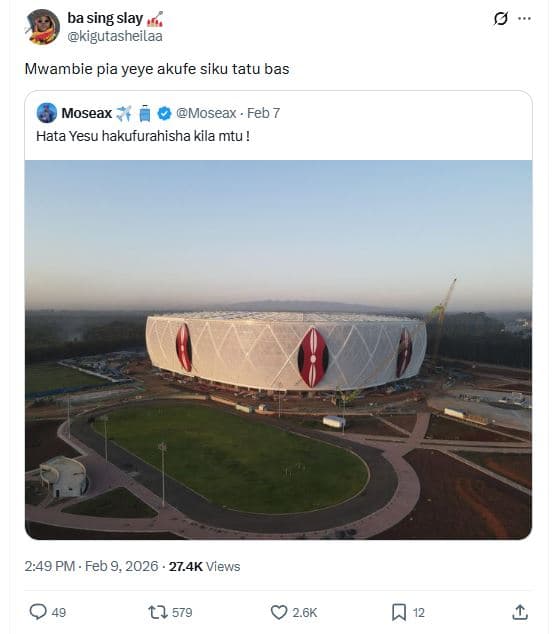 Ba sing slay kigutasheilaa mwambie pia yeye akufe siku tatu bas moseax moseax .