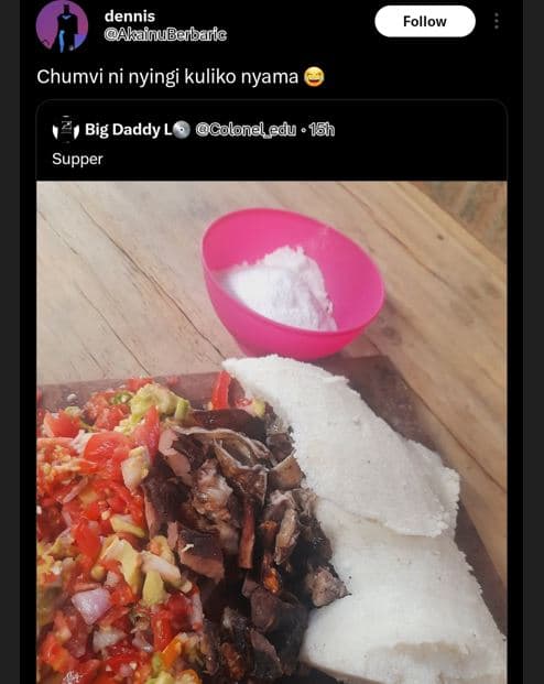 Dennis akainubabarlc follow chumvi ni nyingi kuliko nyama big daddy l 0 colonel