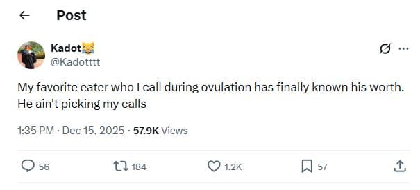 Post kadot kadotttt my favorite eater who call during ovulation has finally know