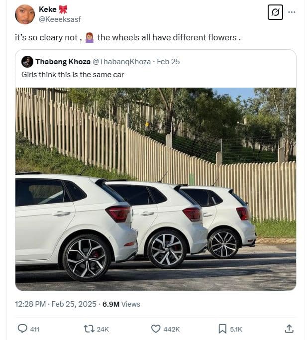 Keke keeeksasf its s0 cleary not the wheels all have different flowers thabang k