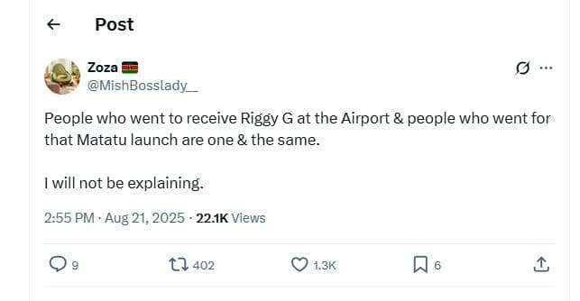 Post zoza mishbosslady people who went to receive riggy g at the airport people