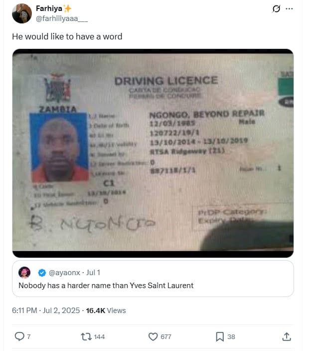 Farhiya farhiiiyaaa he would like to have a word driving uicence ngongo beyond r