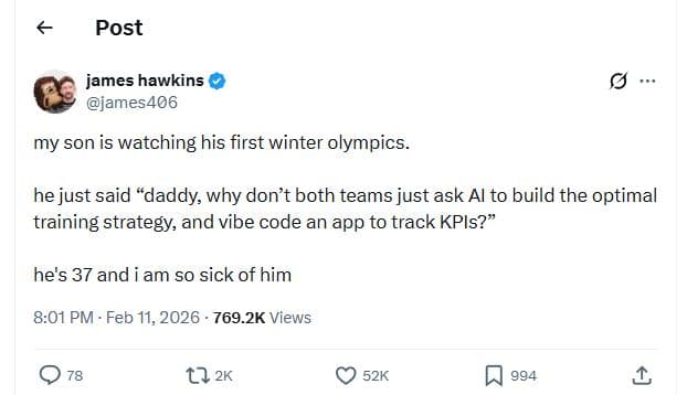 Post james hawkins james406 my son is watching his first winter olympics_ he jus