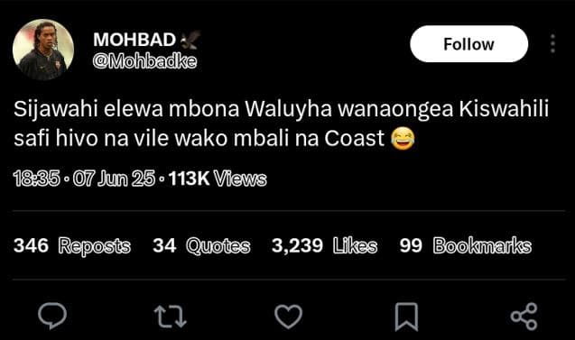 Mohbad mohbadke follow sijawahi elewa mbona waluyha wanaongea kiswahili safi hiv