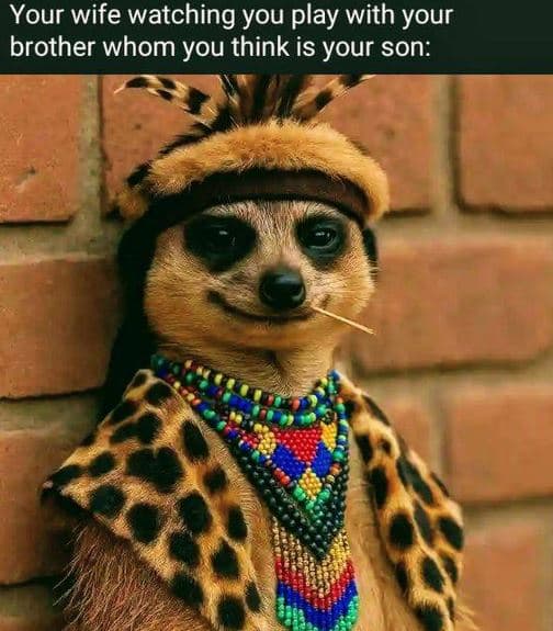 Your wife watching you play with your brother whom you think is your son