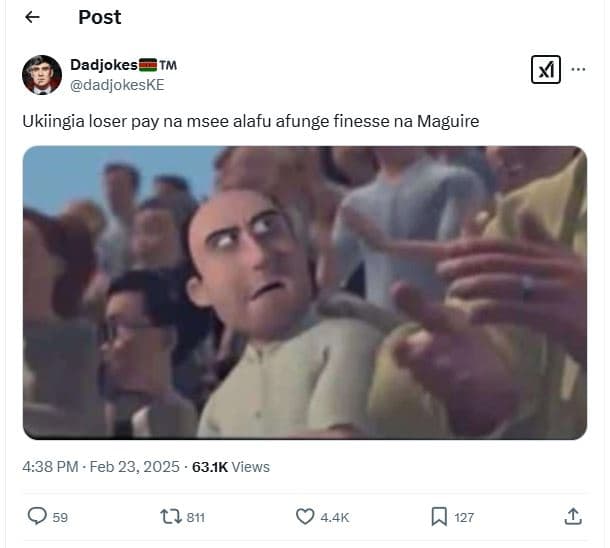 Post dadjokes tm dadjokeske ukiingia loser pay na msee alafu afunge finesse na m