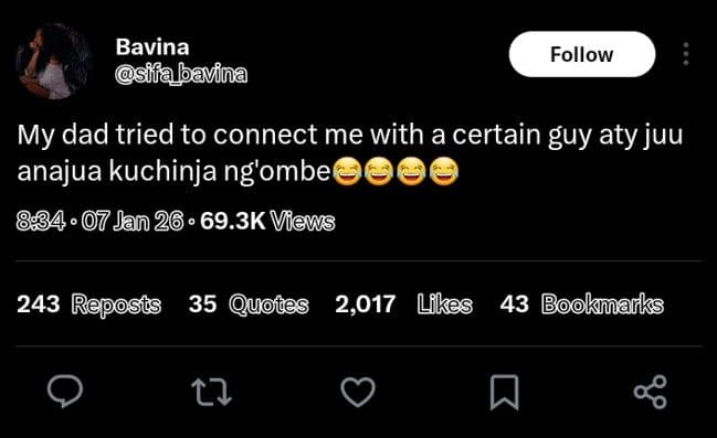 Bavina sifa bavina follow my dad tried to connect me with a certain guy aty juu