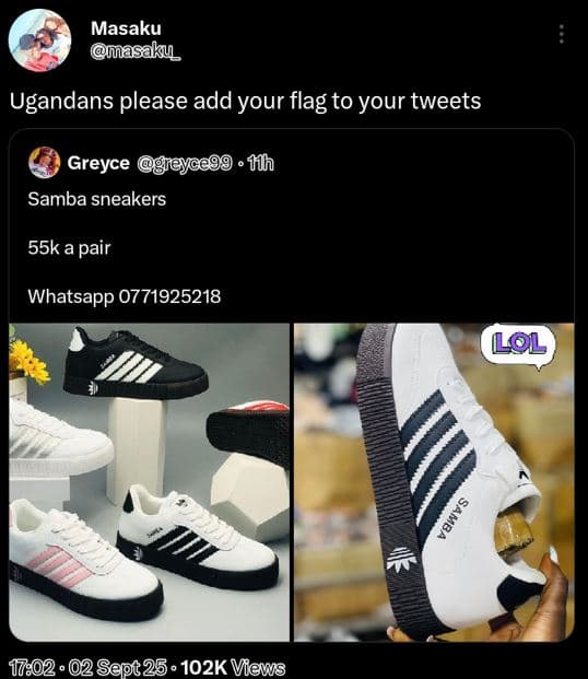Masaku masaku ugandans please add your flag to your tweets greyce ya9g mlh samba