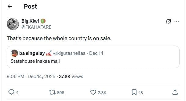 Post big kiwi fkahafare that's because the whole country is on sale ba sing slay