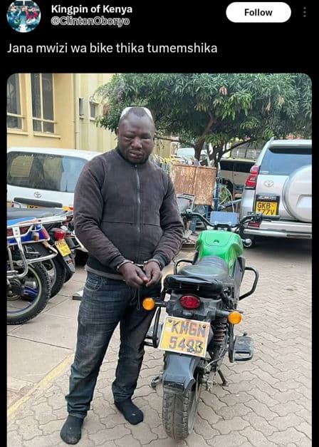 Kingpin of kenya glintonobonyo follow jana mwizi wa bike thika tumemshika 14a km