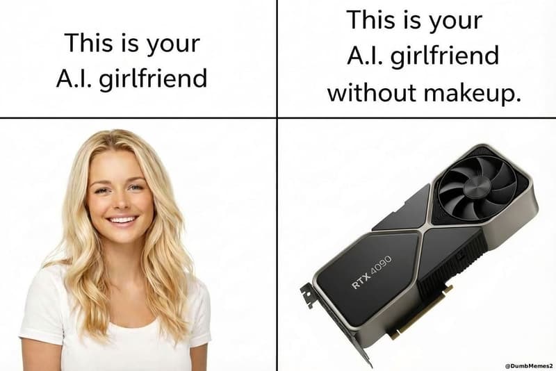 This is your ai girlfriend without makeup. this is your ai girlfriend dumbmemesz