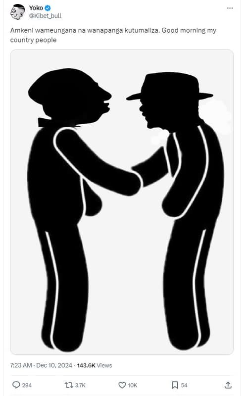 Yoko kibet_bull amkeni wameungana na wanapanga kutumaliza good morning my countr