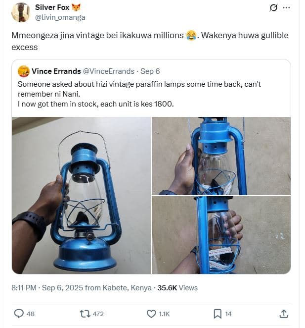 Silver fox livin_omanga mmeongeza jina vintage bei ikakuwa millions wakenya huwa