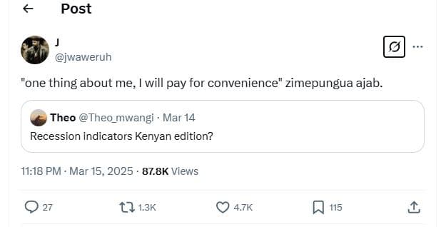 Post jwaweruh one thing about me will pay for convenience zimepungua ajab. theo
