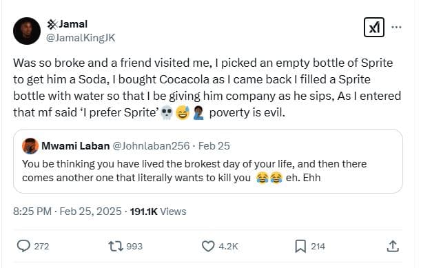 Jamal jamalkingjk was so broke and a friend visited me picked an empty bottle of