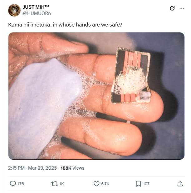 Just mihtm humuorn kama hii imetoka in whose hands are we safe? 2.15 pm mar 29,