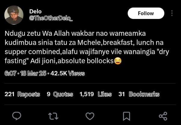 Delo theothe delo follow ndugu zetu wa allah wakbar nao wameamka kudimbua sinia