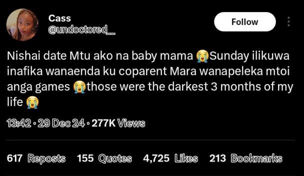 Cass undoctored follow nishai date mtu ako na baby mama sunday ilikuwa inafika w