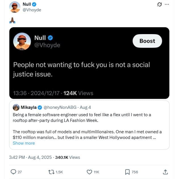 Null vhoyde null vhoyde boost people not wanting to fuck you is not a social jus