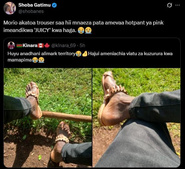 Shoba gatimu shobanes morio akatoa trouser saa hii mnaeza pata amevaa hotpant ya