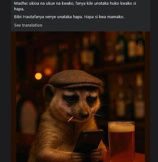 Madhe ukioa na ukue na kwako fanya kile unataka huko kwako si hapa_ bibi hautafa