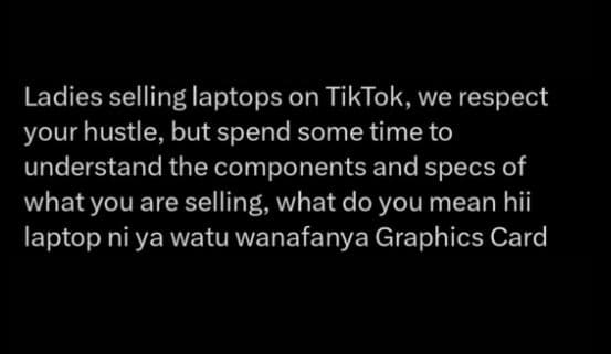 Ladies selling laptops on tiktok, we respect your hustle, but spend some time to
