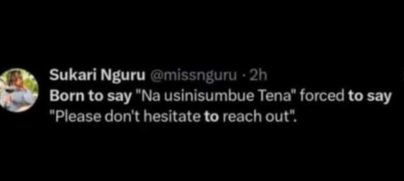 Sukari nguru missnguru 2h born to say na usinisumbue tena forced to say please d
