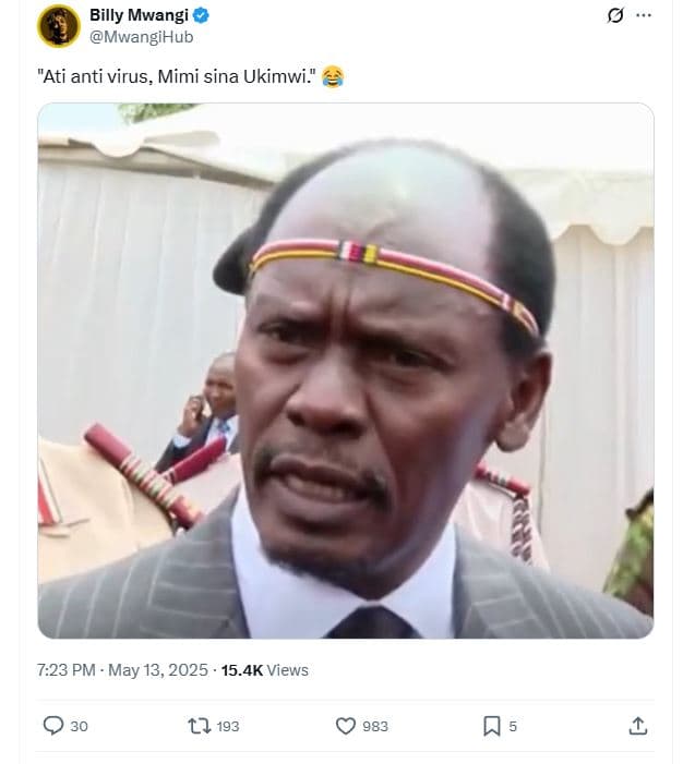 Billy mwangi mwangihub ati anti virus, mimi sina ukimwi 7.23 pm may 13, 15.4k vi