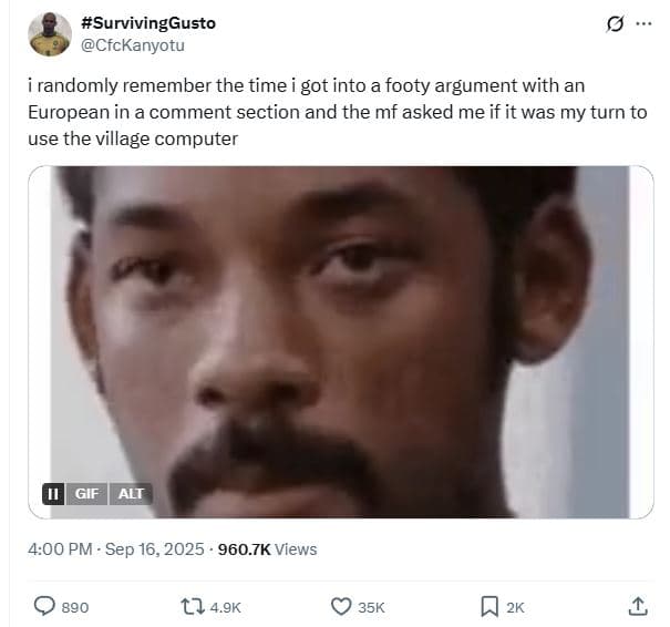 Survivinggusto cfckanyotu randomly remember the time got into a footy argument w