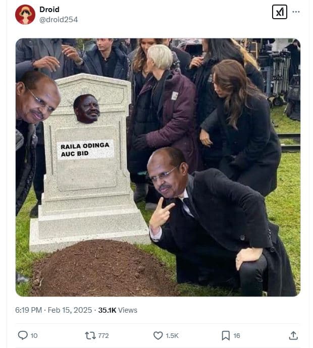 Droid droid254 raila odinga auc bid 619 pm feb 15, 35.ik views t2 772 1.5k