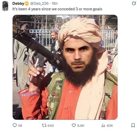 Debby deb_236 . 16h its been 4 years since we conceded 3 or more goals l2 540 6.