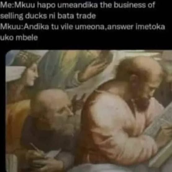 Me mkuu hapo umeandika the business of selling ducks nl bata trade mkuu andika t