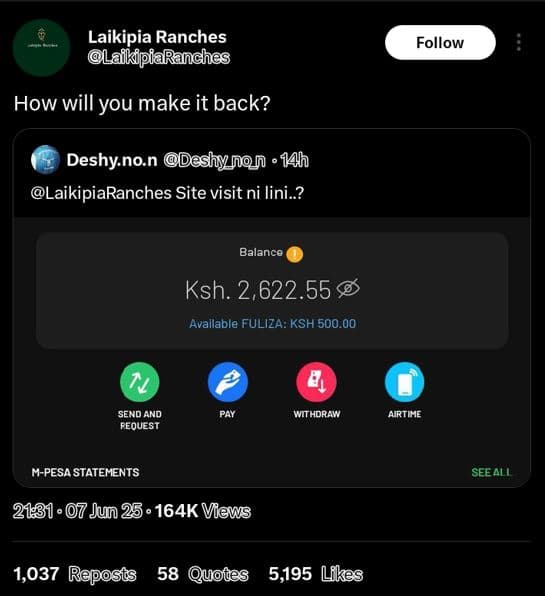 Laikipia ranches laikfpiaranches follow how will you make it back? deshy no.n do