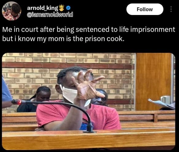 Arnold_king amannoldworld follow me in court after being sentenced to life impri