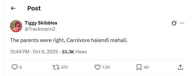 Post tiggy skibbles trackmann2 the parents were right, carnivore haiendi mahali.