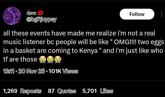 Chero fyjcypsy follow all these events have made me realize i'm not a real music